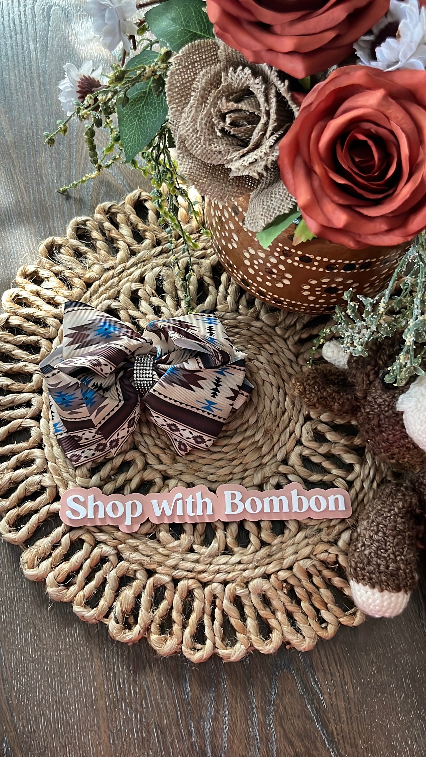 Brown Aztec - Big Cowgirl bow