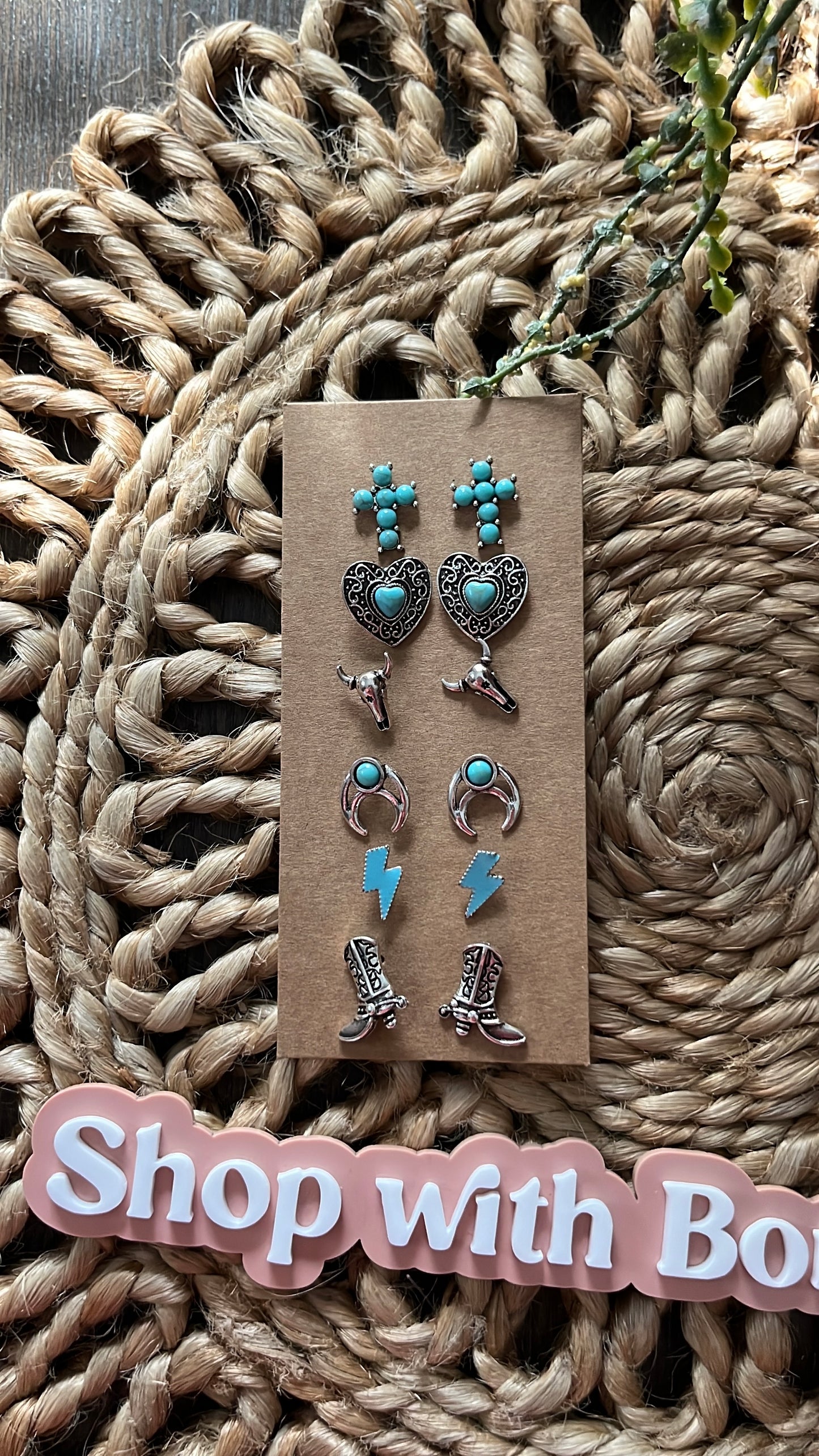 Western Earring Cross set