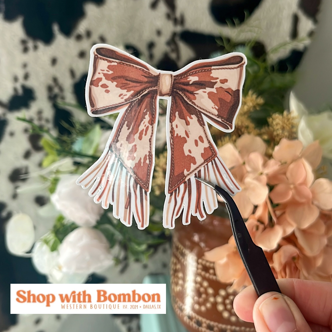 Bow Cow Print Sticker