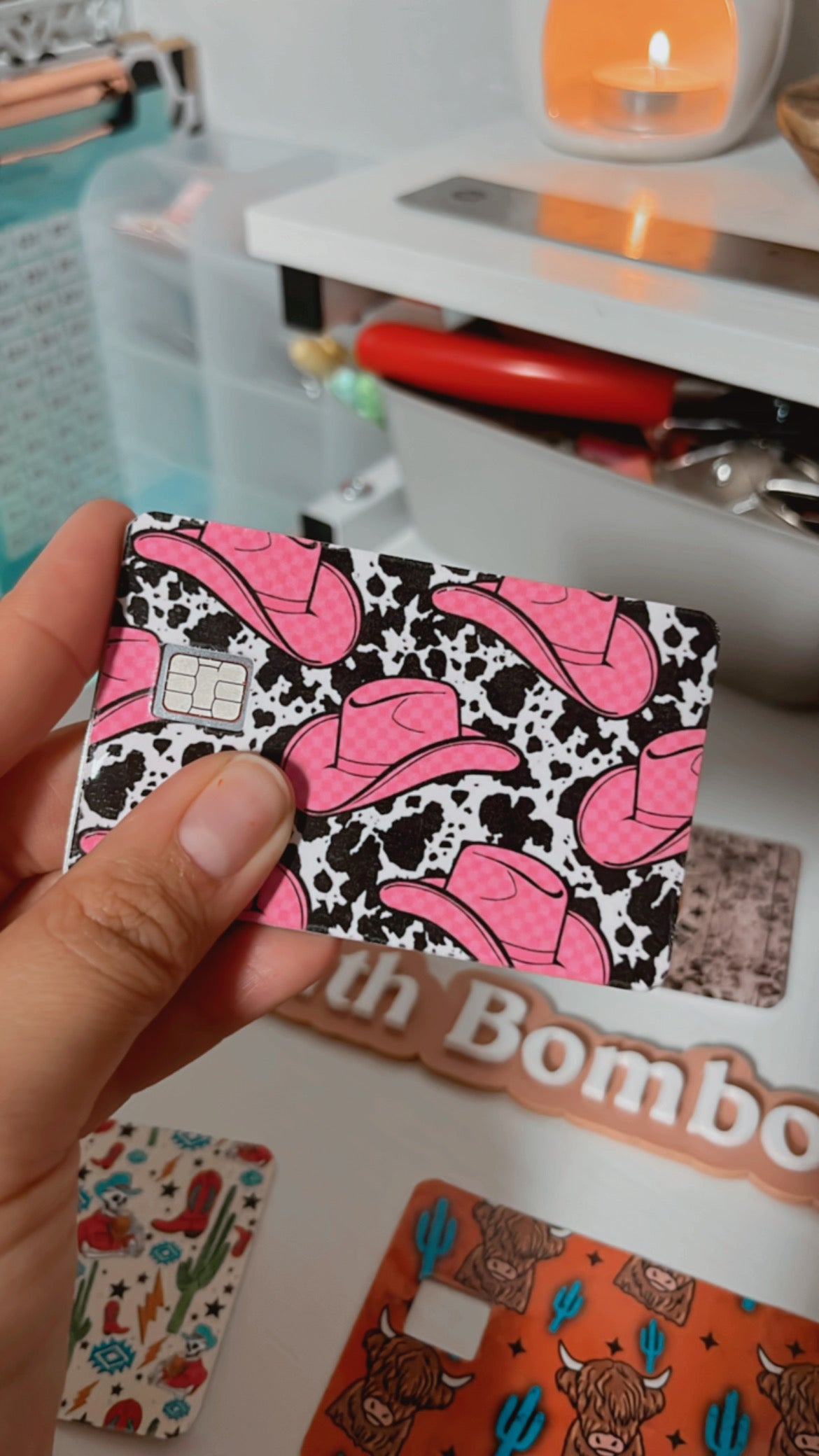 Western pink hat Card Cover