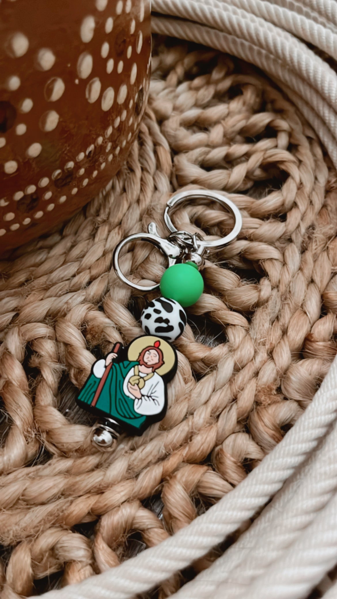 San Judas Beaded Key Chain