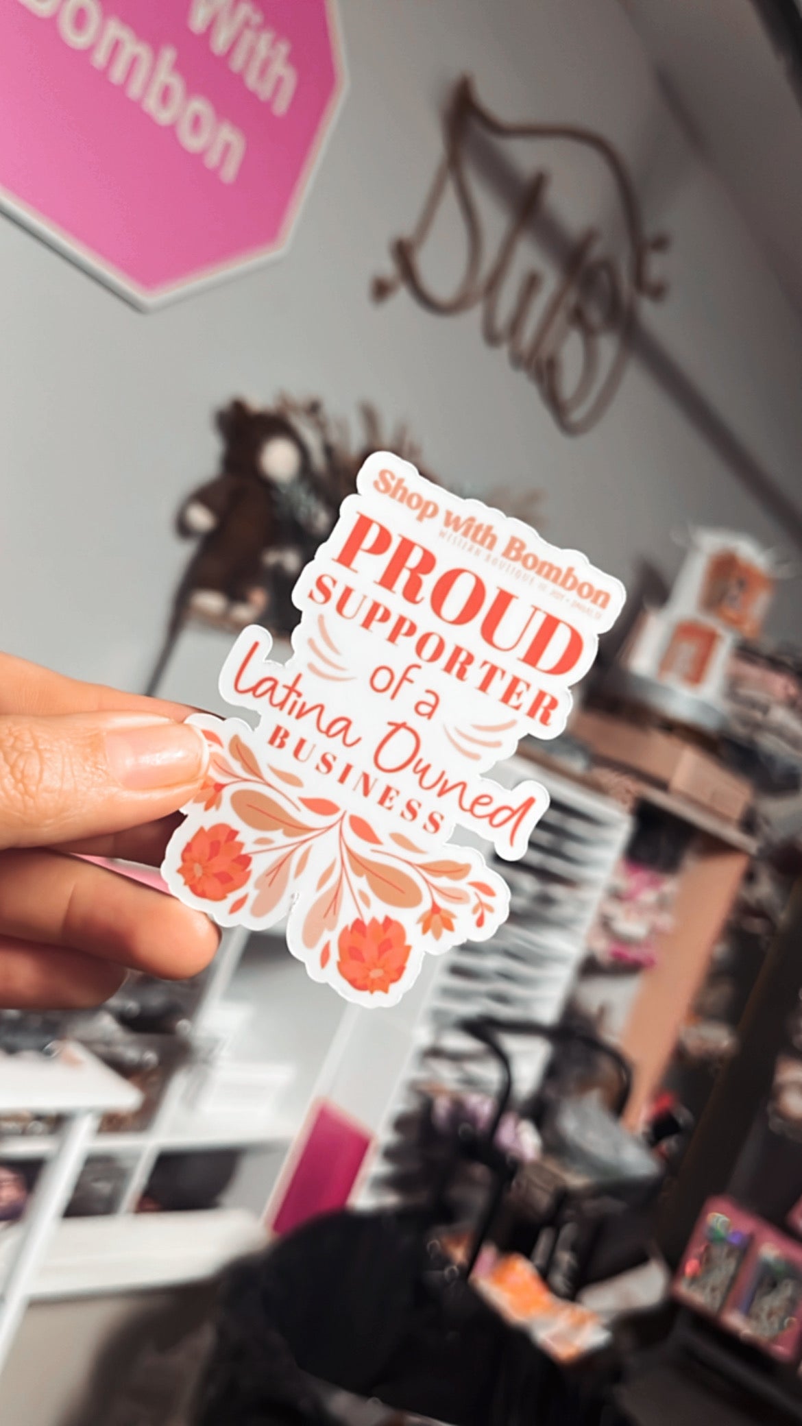 Proud Latina Supporter waterproof sticker