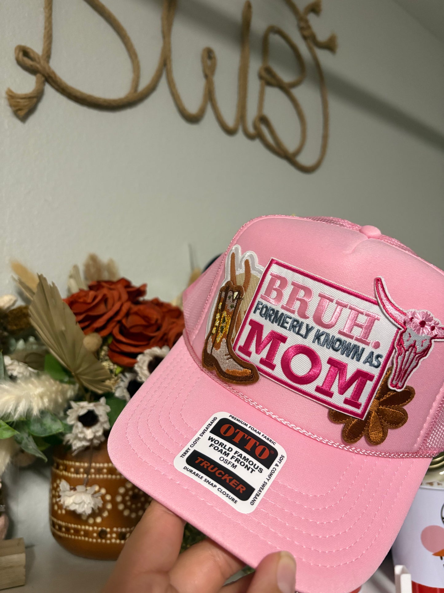 Pink patch Trucker Hat