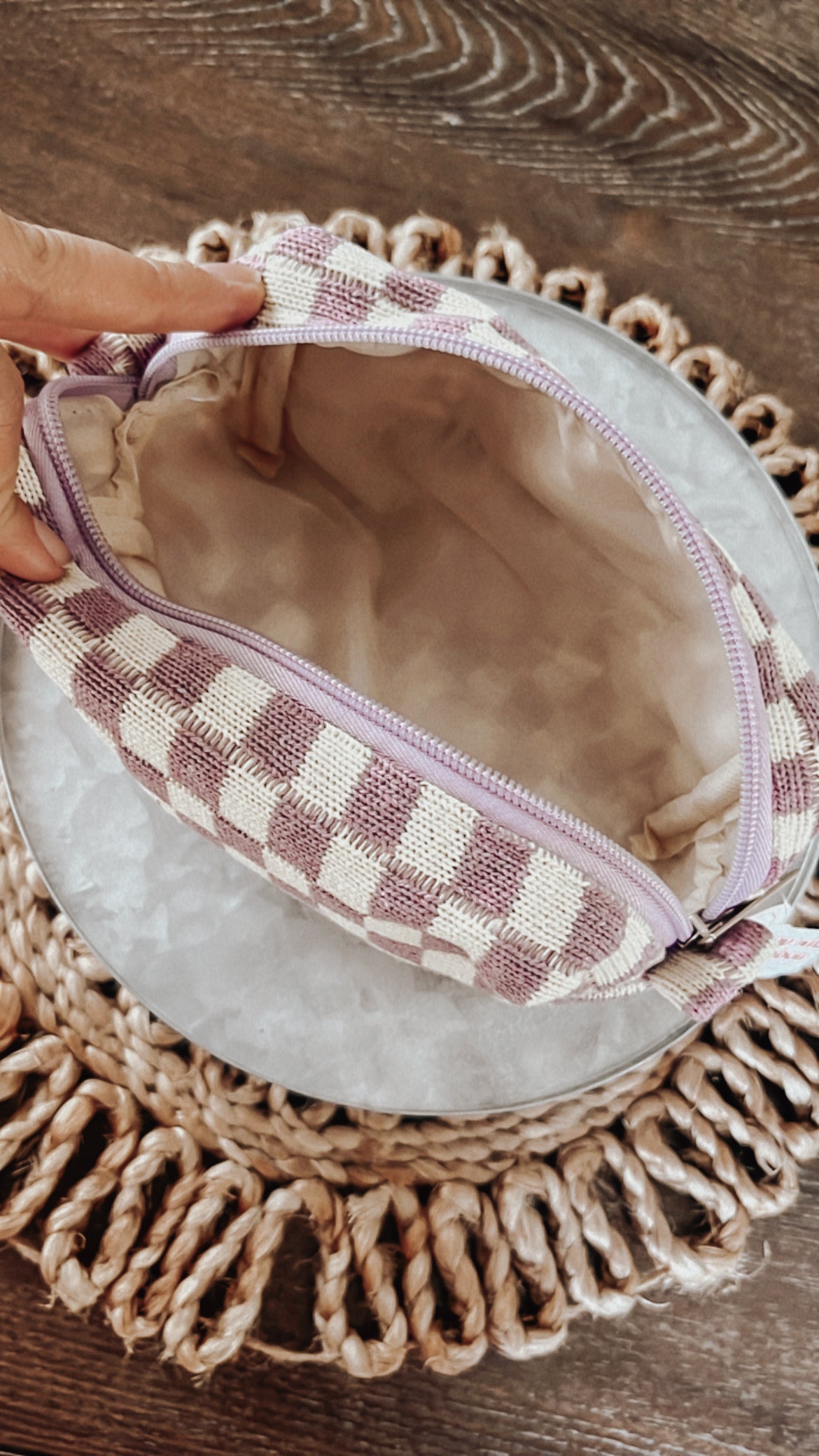 Checkered Makeup bag