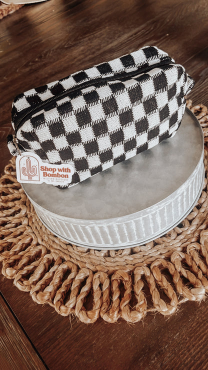 Checkered Makeup bag