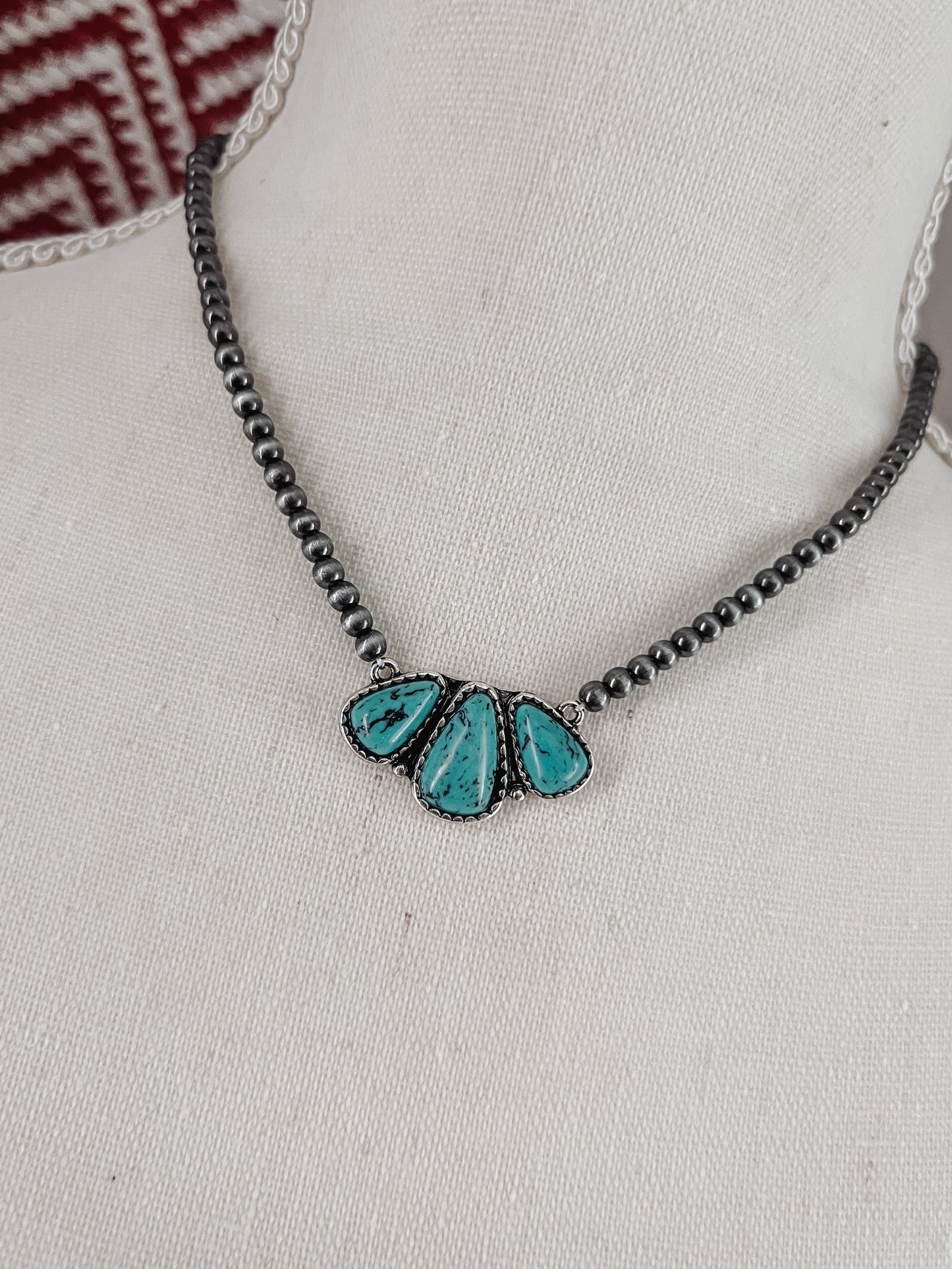 Boho Western Turquoise pendant chocker Necklace