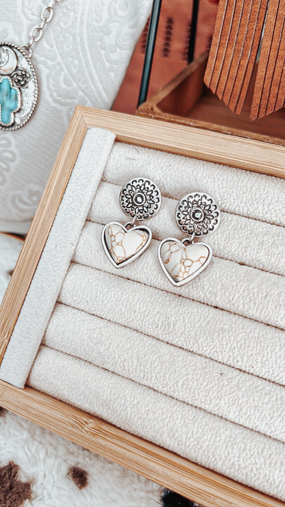 Heart concho earrings