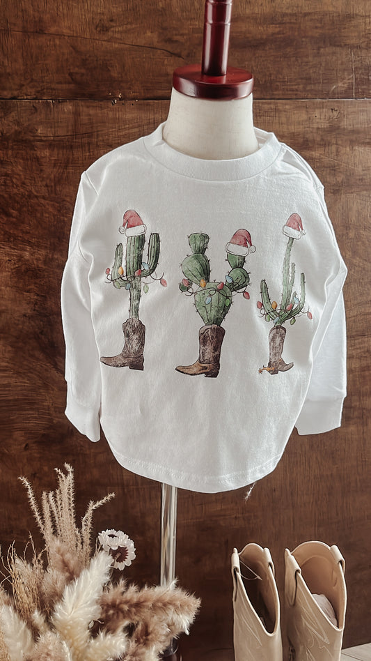 Xmas Boot Goofing Kids long sleeve