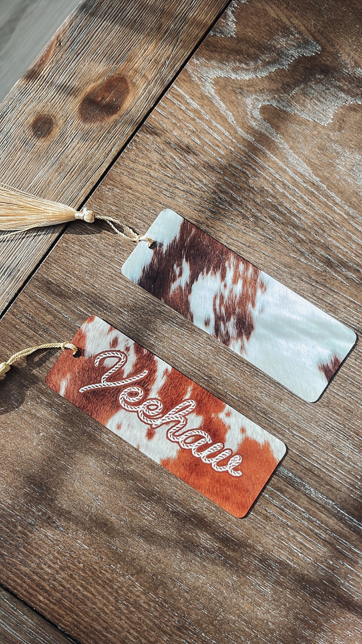 Inspired cowhide bookmark