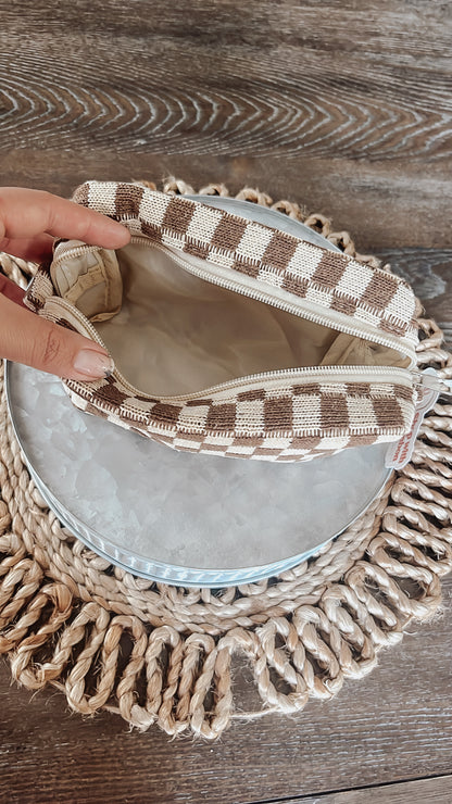 Checkered Makeup bag