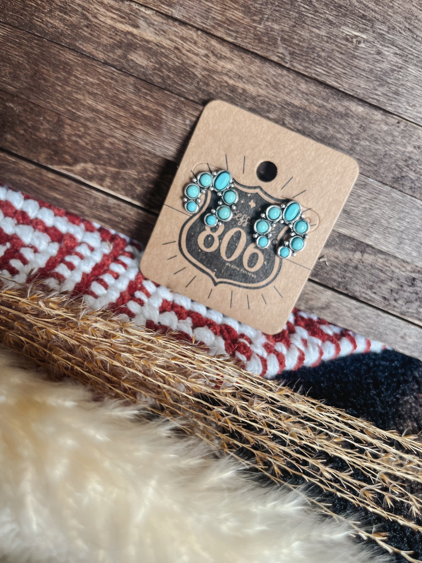 Concho stud earrings