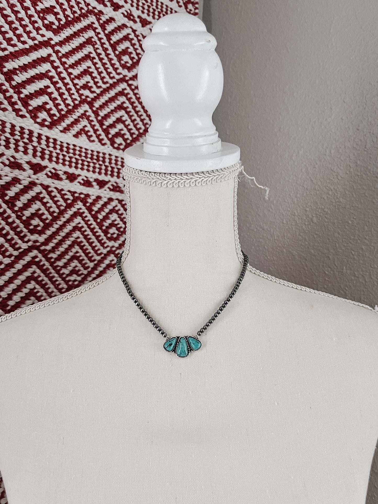 Boho Western Turquoise pendant chocker Necklace