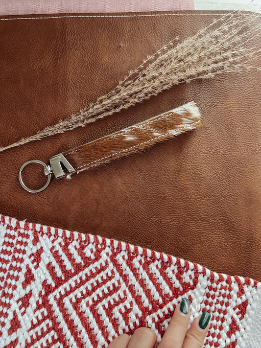 Cowhide key Wristlet