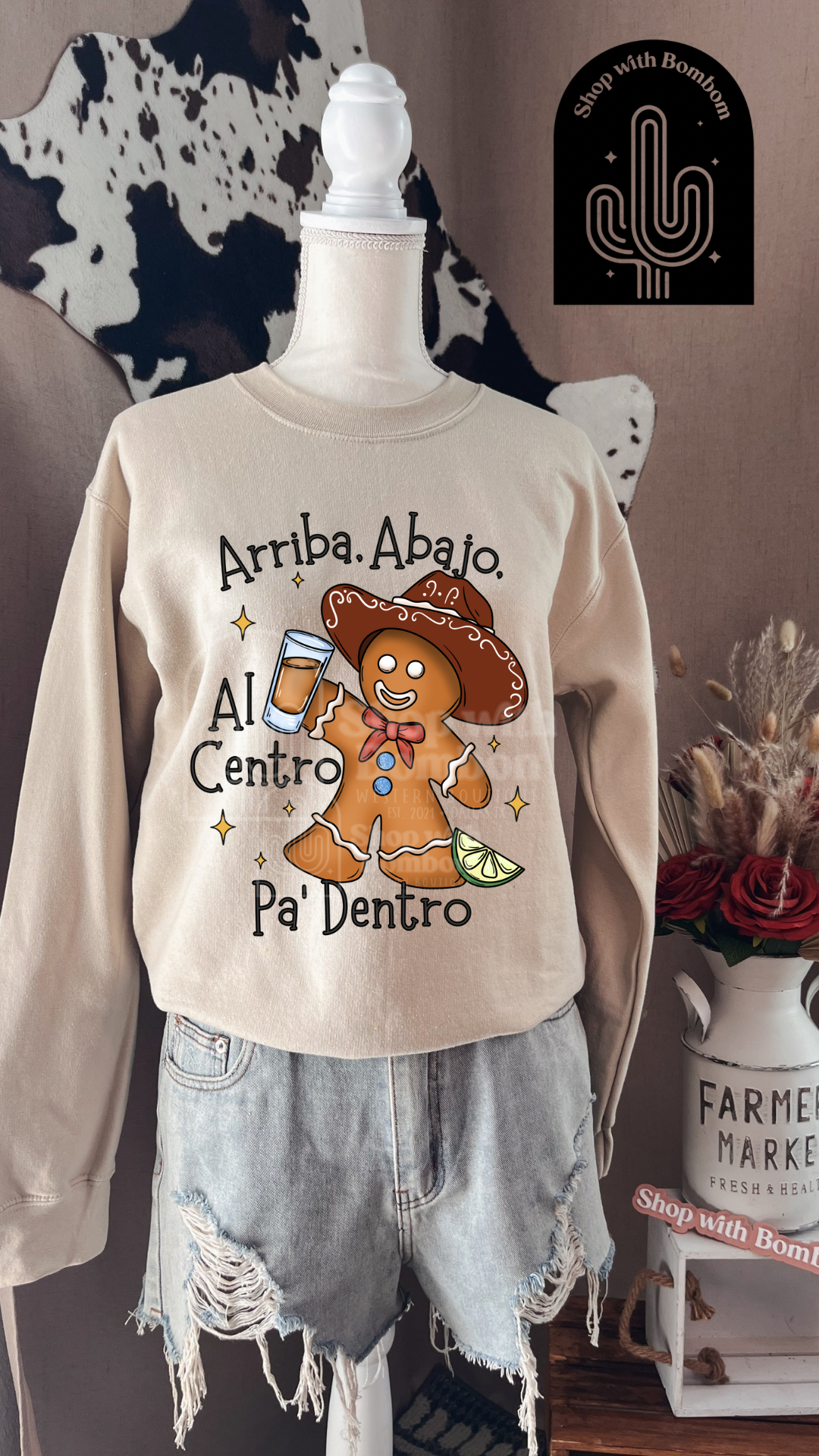 Cowboy Gingerbread man crewneck