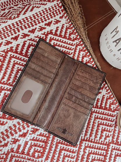 Genuine Tooled Leather Bi-Fold Wallet