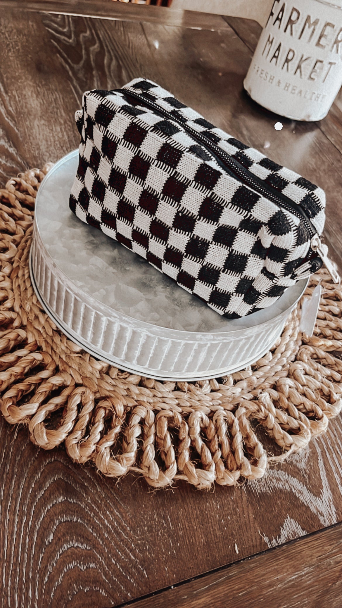 Checkered Makeup bag