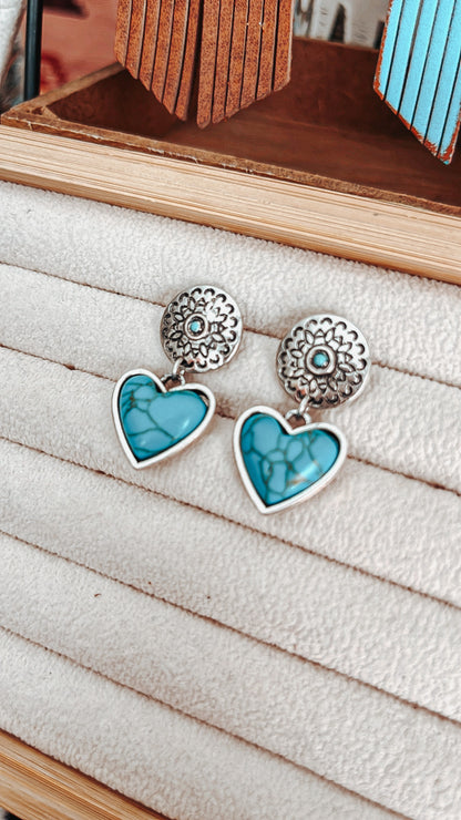 Heart concho earrings