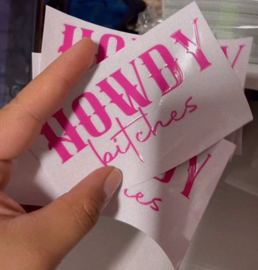 Howdy B decal hot pink Decal