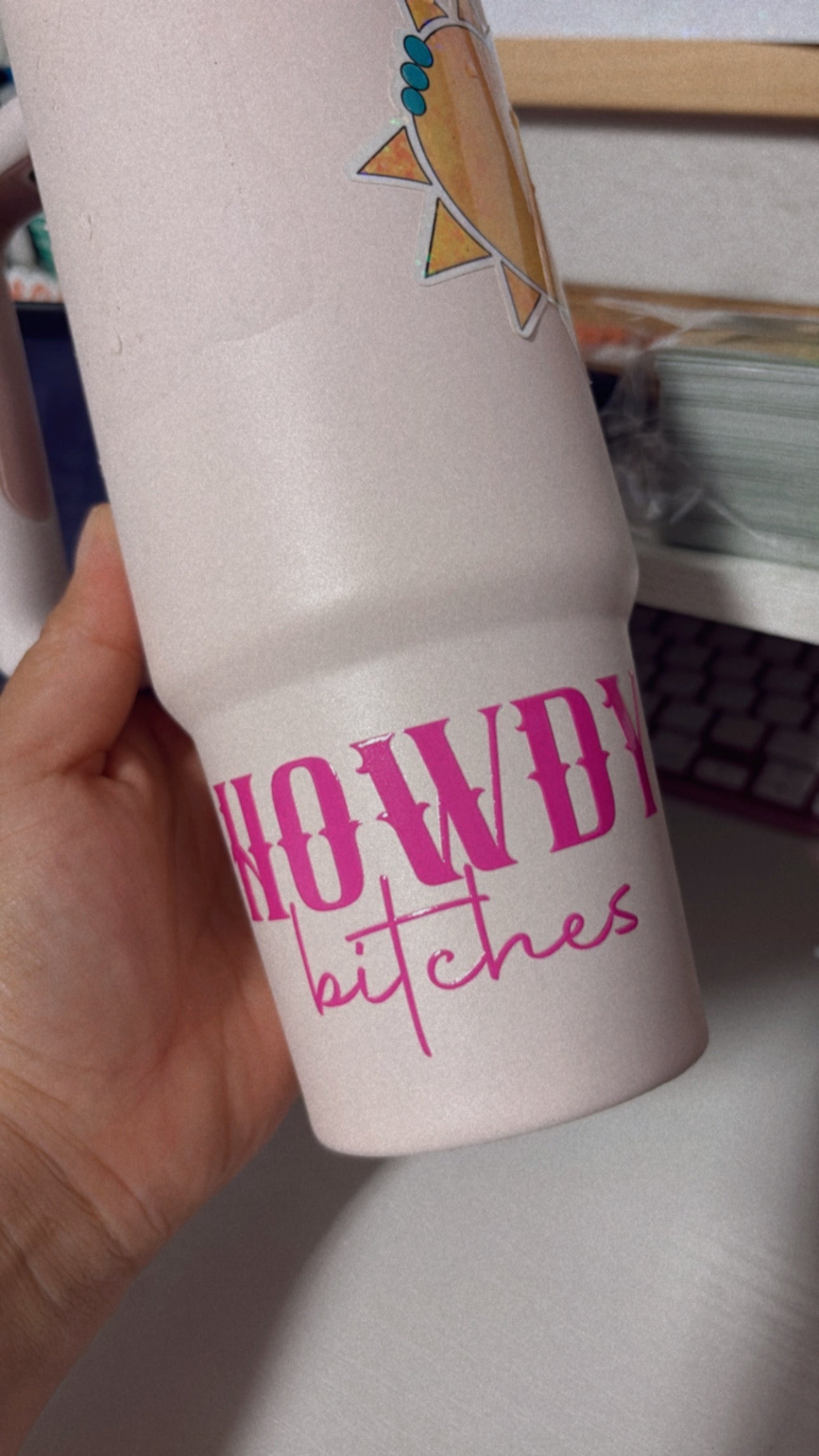 Howdy B decal hot pink Decal