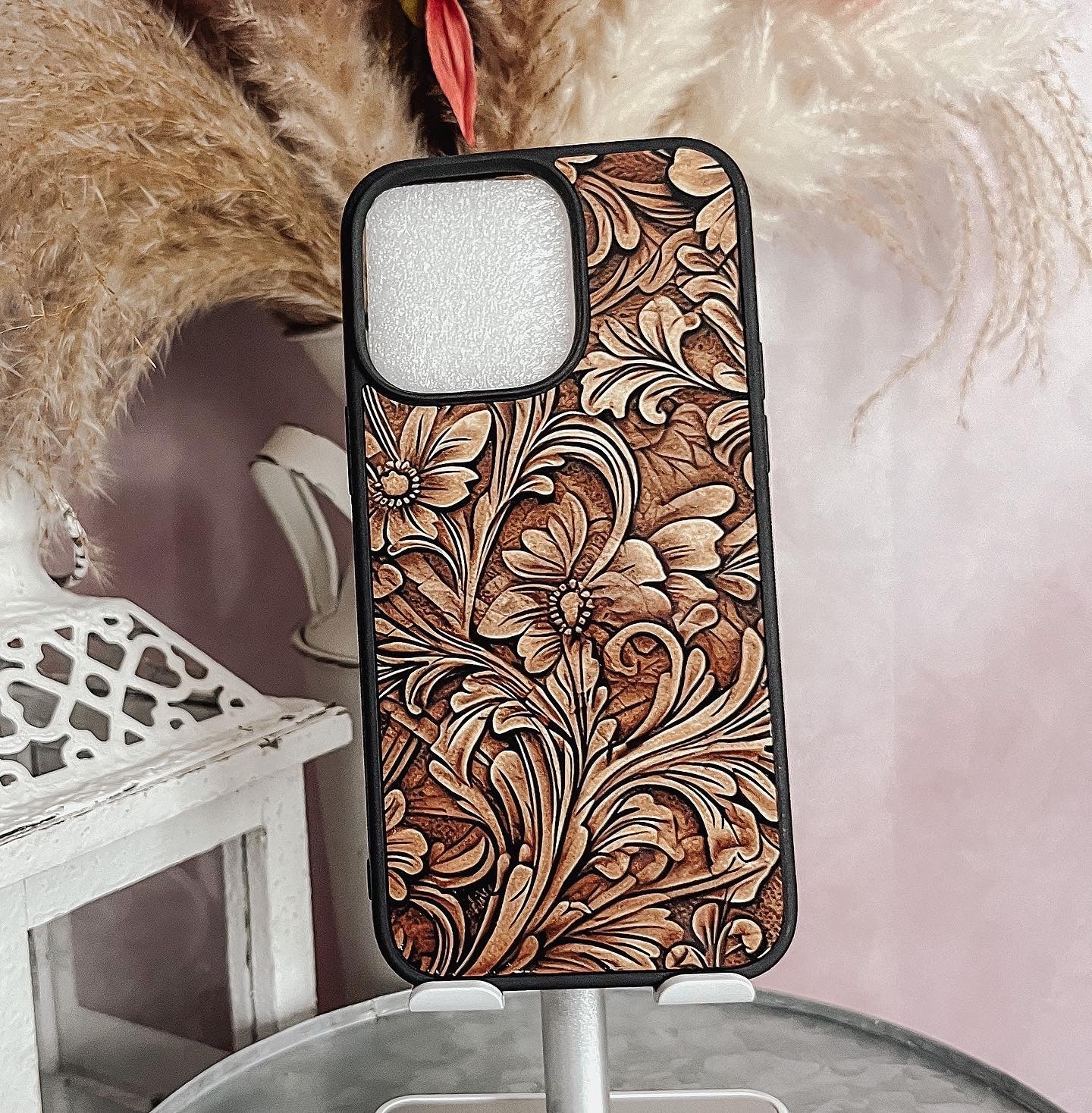 Tooled Leather Inspired Phone Case