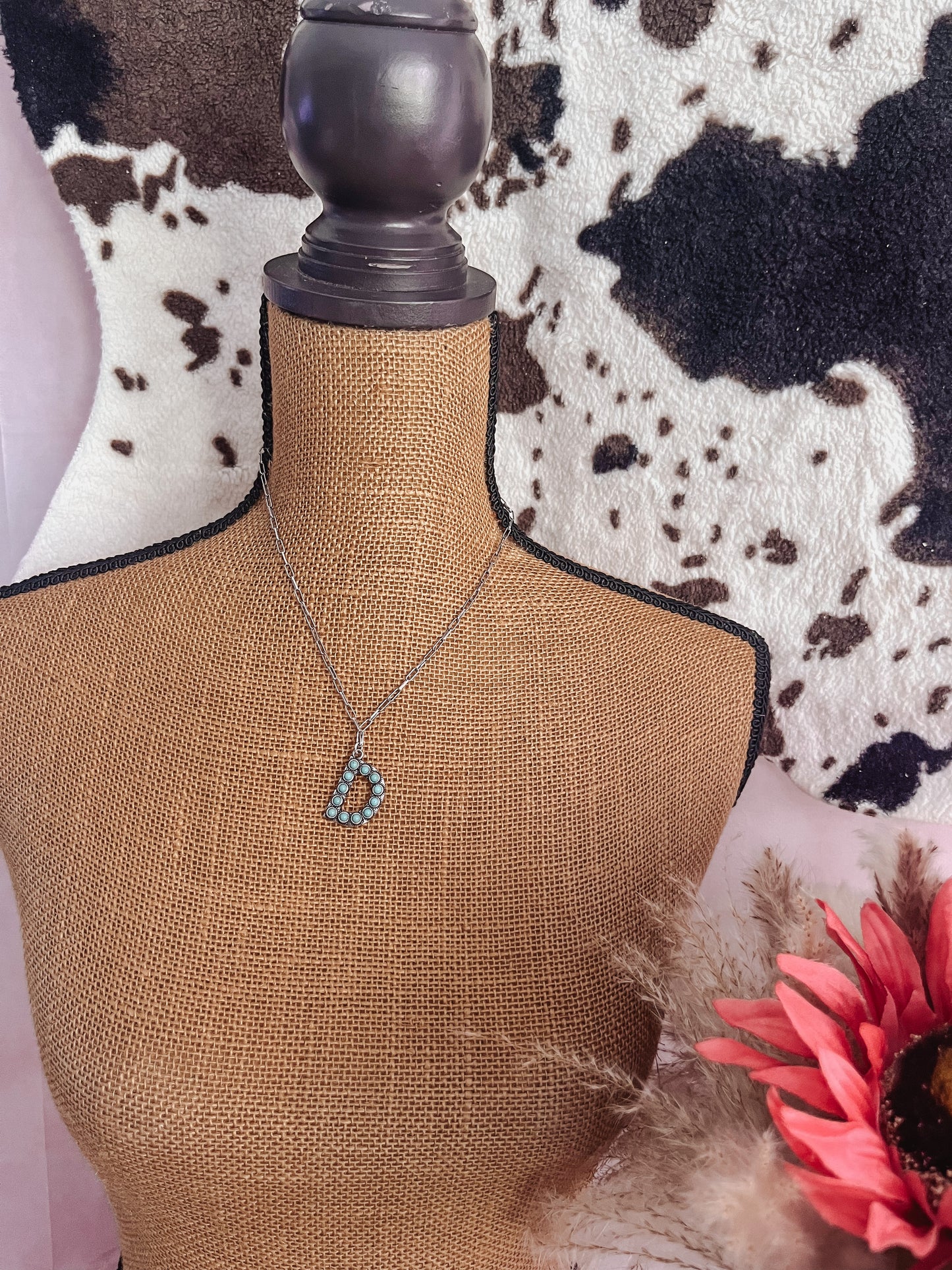 Initial Turquoise Necklace