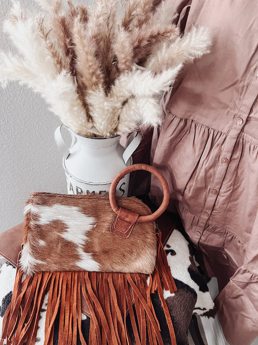 Maria Authentic Cowhide wristlet bag