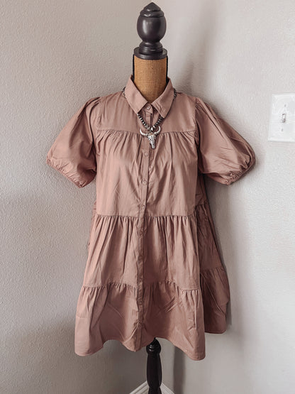 Victoria Button up T-shirt Dress