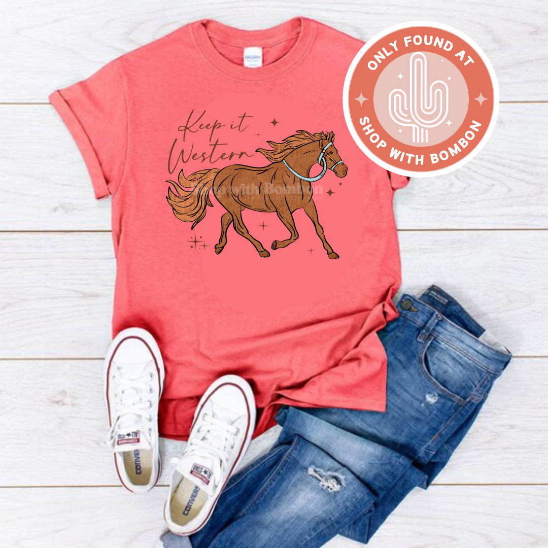 Keep it western T-shirt Coral