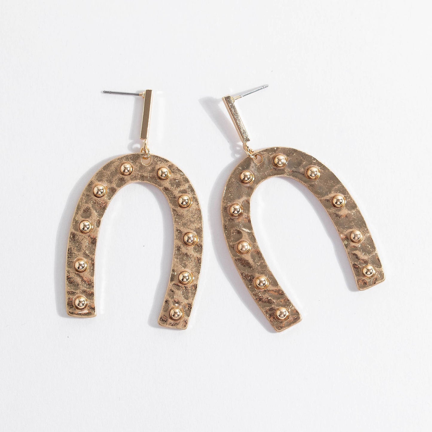 Arch Metal Bead Dangling Earrings