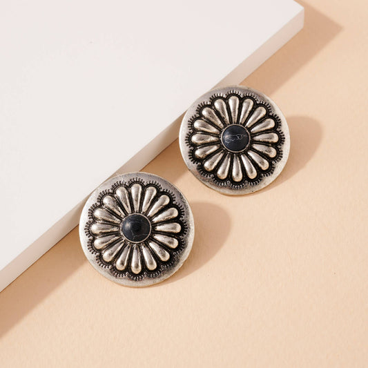 Western Round Stones Stud Earrings