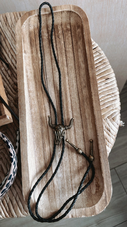 Skull bolo tie