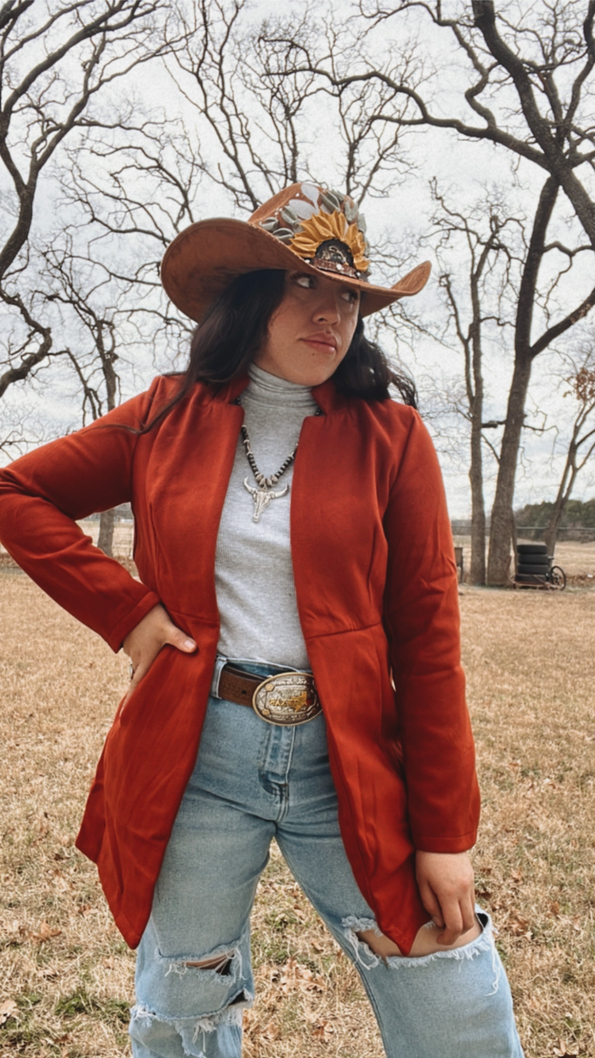 Rust cowgirl coat