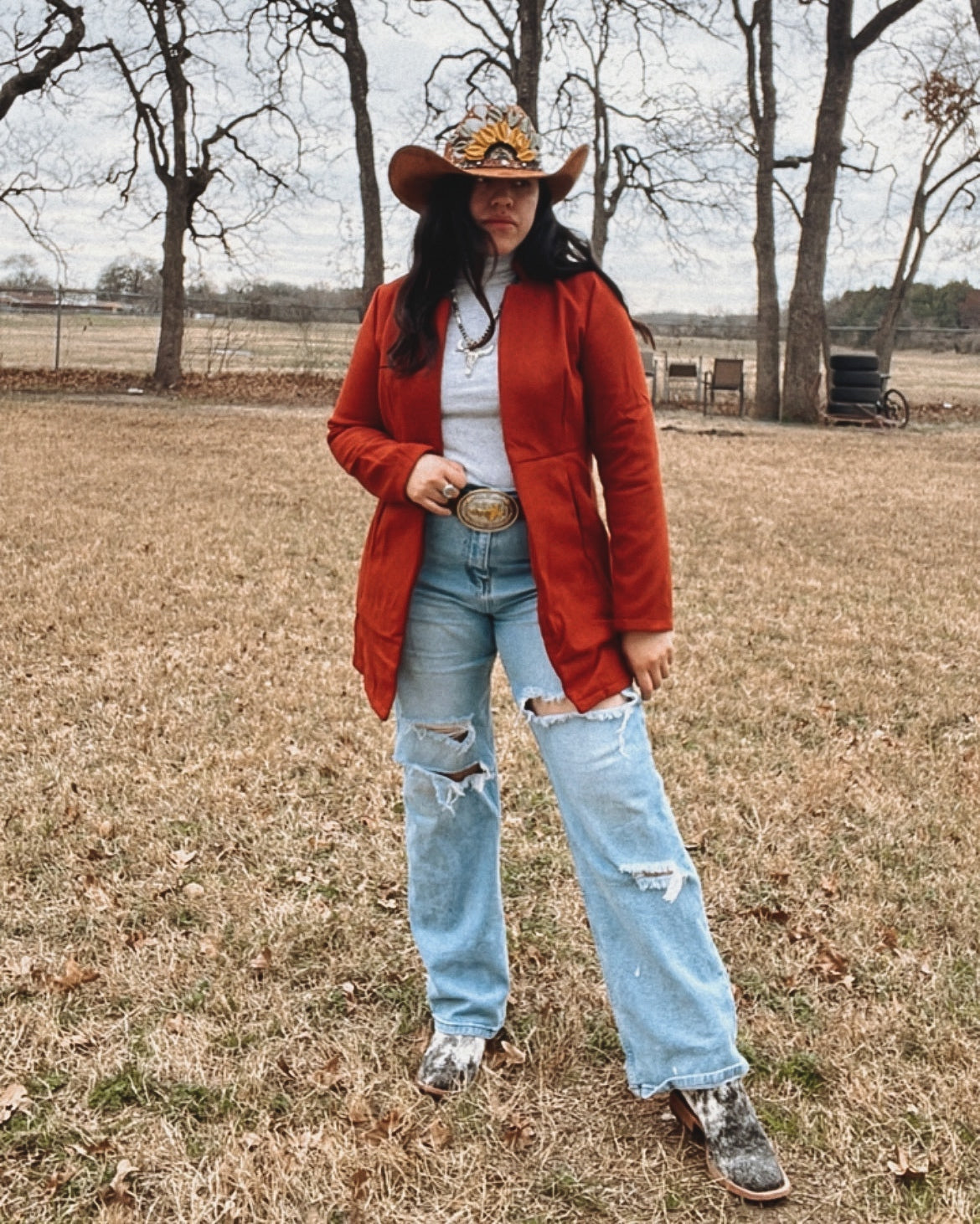 Rust cowgirl coat